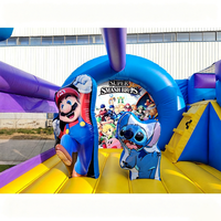 Château gonflable écologique à thème de personnage de dessin animé avec toboggan, capacité de 500 kg, château de saut commercial pour enfants pour parc de trampolines