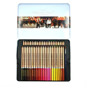 Ensemble de 48 crayons de couleur avec impression personnalisée crayon rond en bois