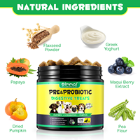 OIMMAL Complément Alimentaire Naturel pour Animaux de Compagnie Friandises pour Chiens Fournisseurs 120 Bouchées Tendres Probiotiques Friandises Digestives pour Chiens et Chats