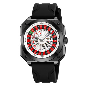 Creative <b>playing</b> <b>card</b> dial watch for men, silicone strap, personalized quartz wristwatch - Product Image 2