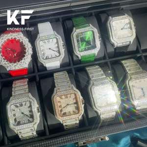 हिप हॉप गहने पूरी तरह से गागा 2100 बार्बेड कस्टम पास डायमंड परीक्षक 925 स्टर्लिंग सिल्वर बेजेल केस मोइससानाइट घड़ी - Product Image 6