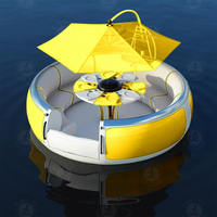 En stock 6-8 diamètre de siège Commercial électrique eau flottant beignet BBQ bateau UV Parasol FRP/PE coque Options fibre de verre 1 pièce