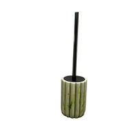 Support de brosse WC en résine effet marbre cannelé, vente en gros d'usine, ensemble de brosse WC en résine, support de brosse WC autoportant en résine