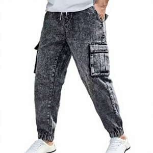 Pantalones Jogger Retro para Hombre, Lavado Ácido, Tela Suave, Casuales, para Gimnasio y Actividades al Aire Libre - Product Image 1
