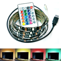 Usb TV feux arrière Smd Rgb lumière pour ordinateur bureau décor longueur 2m étanche 30LEDs 5v bande lumineuse