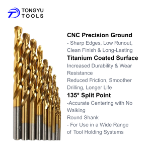 19 cái titan tráng M2 HSS khoan <span class=keywords><strong>Bit</strong></span> Set, HSS-G DIN338 1-10 mét mét, 135 ° chia điểm Twist <span class=keywords><strong>bit</strong></span> cho kim loại cứng, sắt, thép - Product Image 3
