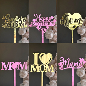 Honey And Sweetness Super Mom <b>Acrylic</b> Cake Topper Mother's Day Decoration Gold <b>Mirror</b> Finish 1.3Mm Thickness Cake Plugin - Product Image 3