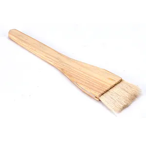 Brosse en laine alimentaire de haute qualité marmite brosse barbecue extérieur brosse à badigeonner cuisine utiliser manche en bois