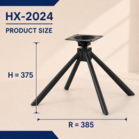 Base de chaise rotative à 360 degrés moderne OEM ODM, pieds de chaise à quatre branches, accessoires de mobilier de table à manger, métal détachable et réglable