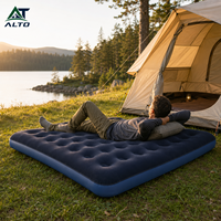 Matelas de camping gonflable double moderne pliable 186x130cm 195x150cm, lit d'air floqué épais pour 2 personnes, chambre à coucher