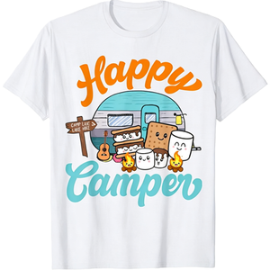Camiseta gráfica Happy <span class=keywords><strong>Camper</strong></span> S'mores para <span class=keywords><strong>hombre</strong></span>, camiseta de manga corta para acampar al aire libre, camiseta informal artística y original para <span class=keywords><strong>verano</strong></span> - Product Image 1