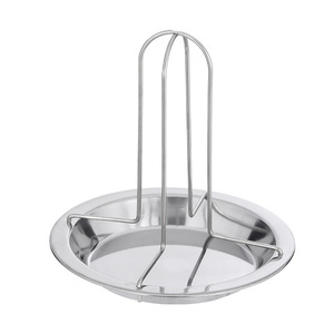 Grille à poulet en acier inoxydable avec plateau, antiadhésive, pliable, portable, accessoire de barbecue pour la cuisson en plein air - Product Image 1