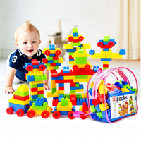 Juguetes Clásicos Creativos de Plástico con Partículas Grandes Montessori Educativos Diy, Sets de Bloques de Construcción de Plástico para Niños y Niñas