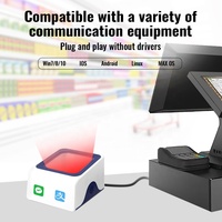 Escáner de código de barras de escritorio JR P10 USB 1D 2D omnidireccional manos libres plataforma con cable escaneo automático lector de código de barras de supermercado