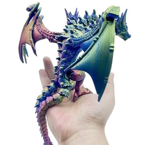 Làm bằng tay 3D PVC ghidorah ba đầu mô hình khủng long đông lạnh phim hoạt hình đồ chơi quy mô 1:1 Máy thổi khí Chức năng đứng cánh trang trí - Product Image 5