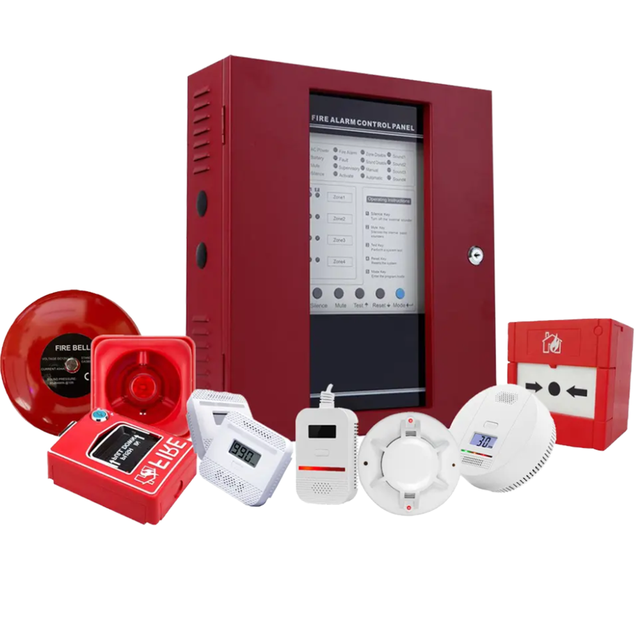 Fire Alarm System Conventional Control Panel Standard Alarm with 2/4/6/8 Zones EN54 Certified Max 30 Detectors Per Zone