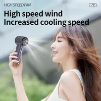 Ventilateur portable mini haute vitesse T35 rechargeable par USB, batterie 1200 mAh, 100 vitesses, affichage numérique, portable, électrique, pour la maison et la voiture