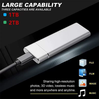 Taifast M.2 Hard Drive eksternal SSD, Hard Drive portabel USB3.0 dengan Laptop 1TB ke 4TB USB 3.0 Aluminium Aloi USB PLUS Ssd Ngff