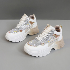 LYKU QR8961 Zapatos Deportivos Casuales con Cordones para Mujer, Diseño de Malla con Suela Gruesa, Transpirables, Ligeros, Antiolor, de PU, para Otoño - Product Image 2