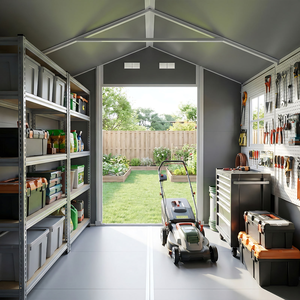<strong>8</strong> <strong>X</strong> 6 FT Outdoor Storage <strong>Shed</strong>, All-Weather Plastic Garden <strong>Shed</strong> with Floor, Lockable Doors &amp; Windows, DIY Plastic Tool <strong>Shed</strong> - Product Image 5