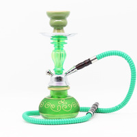 Accessoires pour fumeurs : Mini chicha arabe en verre de 26 cm avec tube unique pour bar
