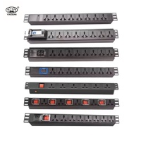PDU Réseau OEM avec Ampèremètre/Voltmètre Numérique - Prises Universelles, Protection Contre les Surtensions et les Surcharges, Interrupteur Lumineux, Montage en Rack 19'', CE/RoHS