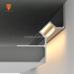 Luce di profilo a LED in alluminio T5 due in uno senza intonacatura per la decorazione del soffitto del soggiorno luce d'angolo luminosa - Product Image 1