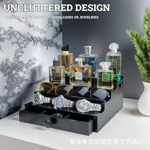 Multi Layer Perfume Display Rack With <b>Drawers</b> Desktop Cosmetic <b>Storage</b> Organizer Jewelry <b>Box</b> Rectangle Standing Type 5 Floors - Product Image 3