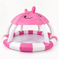 Piscine gonflable rose pour enfants, piscine à eau en PVC pour les fêtes d'été en plein air