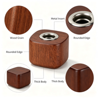 Capuchon diffuseur carré en bois personnalisé avec insert en aluminium pour bouteilles de parfum d'intérieur et de voiture