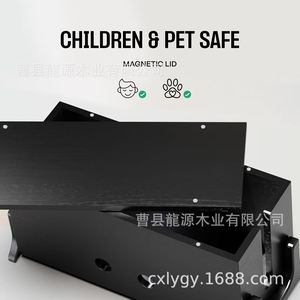 Organizador de Cables de Escritorio de Madera, Caja de Gestión de Cables de Madera Maciza con Ganchos para Uso en Oficina - Product Image 5