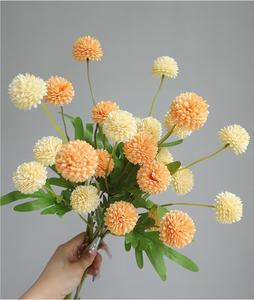 פרח דנדליון מלאכותי סיטונאי, כדור פרחים בגובה 51 ס\\\"מ, גבעול יחיד, פרח משי לחג ההודיה, חג המולד, חתונה, עיצוב הבית - Product Image 5