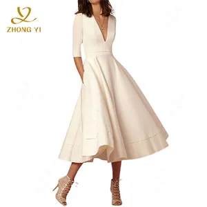 Factory Customized Ladies Dress Fashion Women Design Luxury Atmosphere Comfortable Short Sleeve Midi Elegant Casual Long Dresses