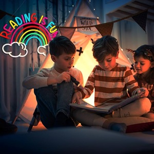 Insegna LED al Neon 'La Lettura è Divertente' con Timer e Presa Intelligente, Alimentata USB, per Decorazione Camera Studio Bambini, 41x32 cm - Product Image 2