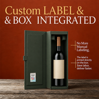 Boîte à vin en papier rigide recyclable de luxe avec étiquettes anti-contrefaçon, emballage cadeau personnalisé pour whisky et bière, impression offset OEM