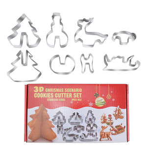 Juego de Cortadores de Galletas Navideños 3D de Acero Inoxidable, Moldes <span class=keywords><strong>para</strong></span> Repostería, Herramientas <span class=keywords><strong>para</strong></span> Amasar, Venta al Por Mayor - Product Image 2