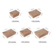 Boîtes d'emballage alimentaire jetables en gros, boîtes à lunch en papier kraft, boîtes en papier pour salades et plats légers de restauration rapide