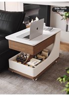 Table basse réglable en hauteur, chariot portable avec plateau en verre trempé et panneau écologique pour une vie créative – Excellent rapport qualité-prix