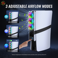 Statische Temperature in stellung ABS RGB Light Effect 3 Lüfter mit Geschwindigkeit regelung für PS5 Slim Pro Spiele konsolen zubehör