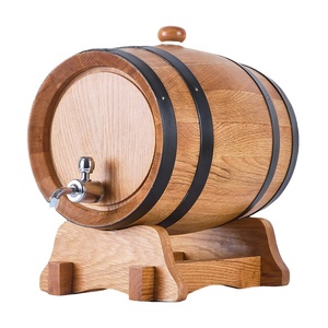 20L 오크 노화 나무 위스키 와인 배럴 실린더 모양 스탠드 번드 탭 라이너-맥주 증류기 용 무료 와인 메이커 - Product Image 2