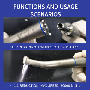 Pieza de mano dental eléctrica de fibra 1:1 con botón pulsador, rociador de agua interno, rociador de agua externo, pieza de mano recta - Product Image 4