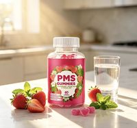 Complément Alimentaire Marque Blanche 60 Gummies PMS : Gommes de Chasteberry, Dong Quai et Vitamine B6 pour Femmes – Améliore l'Humeur et Soulage la Douleur
