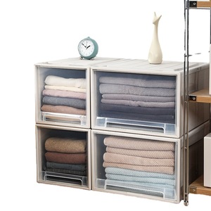 Storage <b>drawer</b> type wardrobe storage box, plastic storage organizer box, toy storage box, pull-out multi-layer storage cabinet - Product Image 2