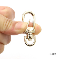 Petit mousqueton pivotant en alliage de zinc doré, fermoir à pression métallique, mousquetons pour accessoires de sac et porte-clés