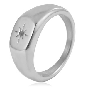 Yunnique Anillo de estrella de seis puntas a la moda para mujer, color acero, con engaste de púas, joyería de regalo - Product Image 3