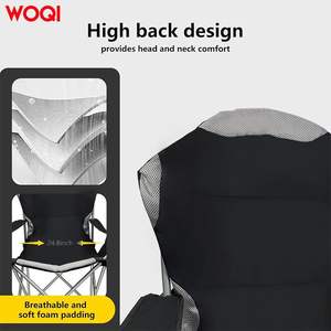 Silla de Camping Plegable Woqi de Aleación de Aluminio y Acero, Silla de Jardín para Exteriores con Bolsa de Transporte, Negra - Product Image 4