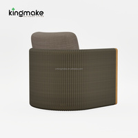 Canapé d'extérieur en teck pour hôtel, mobilier de patio de resort en corde tressée, canapé en bois en forme de L, ensemble de meubles d'extérieur imperméables