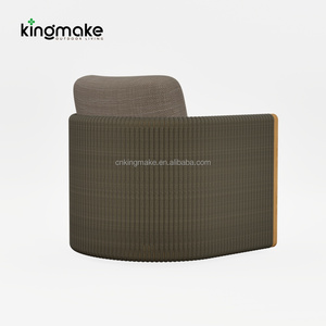 Canapé d'extérieur en teck pour hôtel, mobilier <span class=keywords><strong>de</strong></span> patio <span class=keywords><strong>de</strong></span> resort en corde <span class=keywords><strong>tressée</strong></span>, canapé en bois en forme <span class=keywords><strong>de</strong></span> L, ensemble <span class=keywords><strong>de</strong></span> meubles d'extérieur imperméables - Product Image 5
