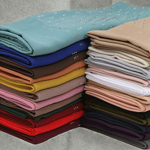 Hijab en mousseline de crêpe plissée de luxe en gros, imprimé uni <span class=keywords><strong>dégradé</strong></span>, <span class=keywords><strong>carré</strong></span>, premium, lourd, froissé, à bulles - Product Image 2