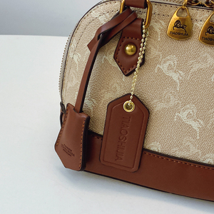 กระเป๋าสะพายข้างลำลองสำหรับผู้หญิง แบบมีซิป วัสดุ PU ใช้งานได้หลากหลาย พร้อมลายเรขาคณิตและโลโก้ ดีไซน์สะพายไหล่เดียว - Product Image 6